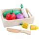 4.5cm Wooden Fruit Cutting Set Vegetables Kitchen Role Play Set