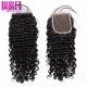 4*4 5*5 6*6 Brazilian Deep Curly Human Hair , Lace Closure With Baby Hair