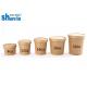 Disposable Kraft Paper Cup Food Packaging Container With Lid Flexo Printing