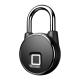 IP56 Waterproof S502 Smart Fingerprint Padlock Black Color for Apartment Security