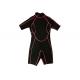 3mm Kids Half Body Wetsuit , Black Custom Shorty Wetsuits For Snorkeling