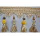 Home textiles OEM handmade pompon ball chain beaded trimmings tassels fringes for curtain