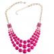 Popular new three multicolored geometric resin diamond necklace