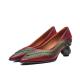 S458 Retro Hand-Embroidered Soft Leather High-Heeled Shoes Ethnic Style Pointed Spring And Summer New Women'S Shoes Whol