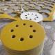 6 inch Yellow Round Sanding Disc Suitable For Glass Hook Loop Discs Circular Sand Paper