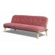 Modern Dusty Rose Velvet Folding Sofa Bed with Wood Leg for Home/Apartment/Office
