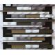 Brown darker linear glass mix metal mosaic brush finished for wall decoration