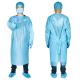 Blue CPE Medical Disposable Gowns Aprons Non Sterile With Thumb Hook