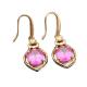 18k Rose Gold Plated Sterling Silver Earrings with 7x9mm Pink Cubic Zirconia (PSJ0646)