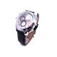 leather watchband smart watch bluetooth black silver color