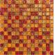 Orange color water waving glass mosaic tile for small place decoration