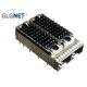 Heat Sink 2 Ports Metal SFP Cage Connector 3.05 mm Press Fit Pin
