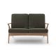 Scandinavian Fabric Living Room Furniture Two Seat Wooden Sofa Set For Hotel