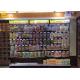 Wall Side Convenience Store Shelf Rack With Square Light Box 2.2M High / Retail Shop Shelving