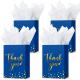 Folding Custom Thank You Flat Bottom Kraft Paper Gift Bags With Handles Thank You Logo