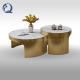 Stainless Steel Coffee Table Set Brushed Champagne Gold 11mm Sintered Stone On Top
