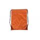 Orange Custom Drawstring Backpack GYM 210D Polyester Cinch Pack