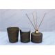 Eco-friendly spray color reed diffuser bottle with gold lid and reed sticks