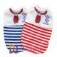 Customized Digital Print  Sailor Anchor Stripe Pet T Shirt For Puppy 100% Cotton