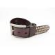 10mm Bronze Studs Mens Leather Studded Belt With Dark Nickel Color Buckle