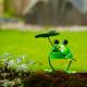 Artistic Animal Garden Ornament Multicolor Metal Frog Garden Figurines