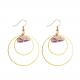 Multi Circle Loop Hoop Dangle Pendant Earrings Gold Plated Geometric Design For Women