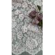 100% Poly Off White Cashew High Quality Chemical Embroidered Lace Fabric For Women Clothing