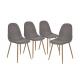250pounds Ergonomic Modern High Back Fabric Dining Chairs With Metal Legs