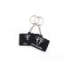Black Double Size Custom Logo Keychains , Promotional Key Rings 50mmx35mmx2mm