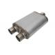 Heavy 3 Inch Centered 2.5 Dual Outlet Round Chambered Muffler