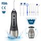 Electric 300ml Portable Oral Irrigator Flosser IPX7 With 6 Jet Tips