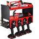 Metal Wall Mount Power Tool Storage Organizer with Four Drill Holders and Drill Bit Rack