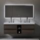 Flush Slab Style Sintered Stone Bathroom Vanity Cabinet With Sink