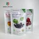 Custom print plastic food grade resealable stand up pouch metallic frosted  dried fruit packing bags with plastic zipper