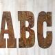 Letter Number Shape Rustic Metal Garden Ornaments Laser Cutting