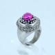 Fashion 316L Stainless Steel Casting Clay CZ Stones Ring LRX398