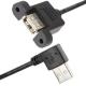 Screw Locking 90 Degree Right Angle Type A Male to Female Panel Mount USB Extension Cable