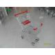 60 L 4 Wheeled Grocery Cart , Store Commercial Shopping Cart Low Carbon Steel