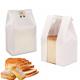 Custom Toast Bread Storage Kraft Paper Bag with Window Gravure Printed and Bio-degradable