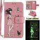 MOTO G4 Play  Luminous 3D Girl pattern leather Case with Cash Slots Stand Wristlet Strap