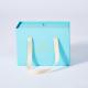 Luxury Packaging Blue Sliding Drawer Box Customize Bags Gift Box Package With Ribbon Handle