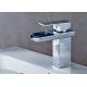 Cold And Hot Water Chrome Bathroom Faucet ROVATE With Rectangular Spout