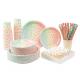 Gradient Layout Compostable Biodegradable Disposable Paper Tableware for Wedding