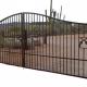 Residential Security Galvanized Swing Steel Fence Gate With Double Leaf Door
