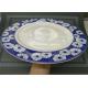 Dia. 27cm White Porcelain Plates  Ceramic Round Plate Decorative Pattern Wide Rim