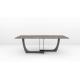 Guangdong Furniture Factory Rectangle Dining Table Set Metal Sintered Stone Dining Table