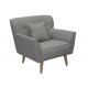 Imitated Cashmere Cloth Grey Fabric Sofa / Oatmeal Colored Sofa For Young People