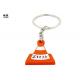 Customized Style Retro PVC Key Ring Lightweight Orange Color 18g
