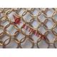 1.5x18mm Chainmail Ring Metal Mesh Curtain Gold Color For Interior Building Decoration