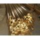 Customized Length Alloy Solid Brass Rod , Anti Corrosive C3601 Brass Round Bar ISO 9000
